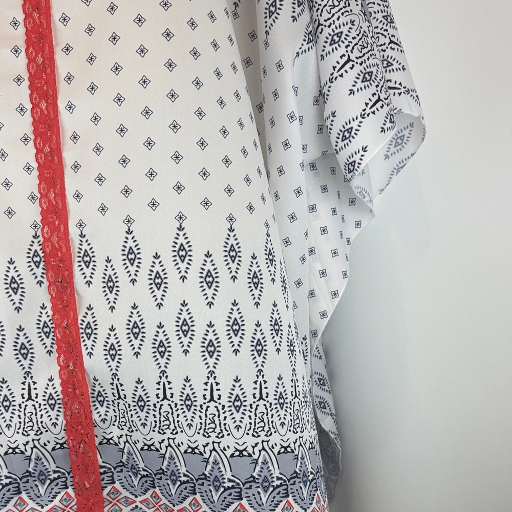 CUPSHE Boho Border Print Cover-Up with Coral Trim Size-Large - Picture 6 of 16